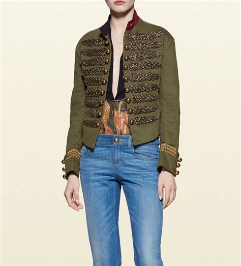 gucci military jacket|Gucci jacket for women.